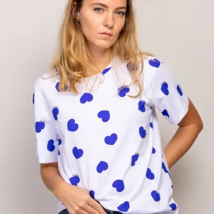 Tee-shirt GLORIA coeurs bleus